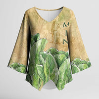 Min Kimono Sleeve Blouse Egyptian God of Fertility Lord of Generation Lettuce Ancient