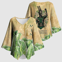 Min Kimono Sleeve Blouse Egyptian God of Fertility Lord of Generation Lettuce Ancient