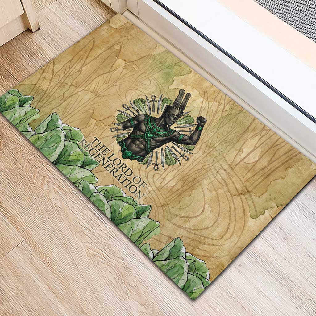 Min Rubber Doormat Egyptian God of Fertility Lord of Generation Lettuce Ancient