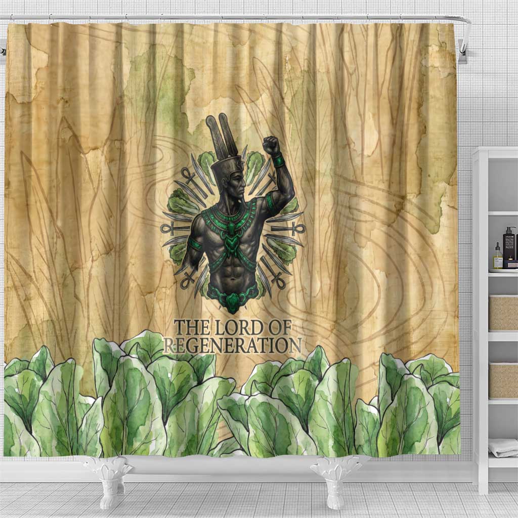 Min Shower Curtain Egyptian God of Fertility Lord of Generation Lettuce Ancient