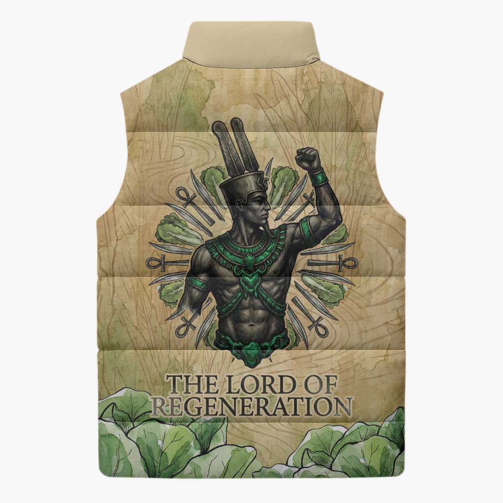 Min Sleeveless Puffer Jacket Egyptian God of Fertility Lord of Generation Lettuce Ancient