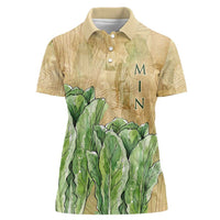 Min Women Polo Shirt Egyptian God of Fertility Lord of Generation Lettuce Ancient