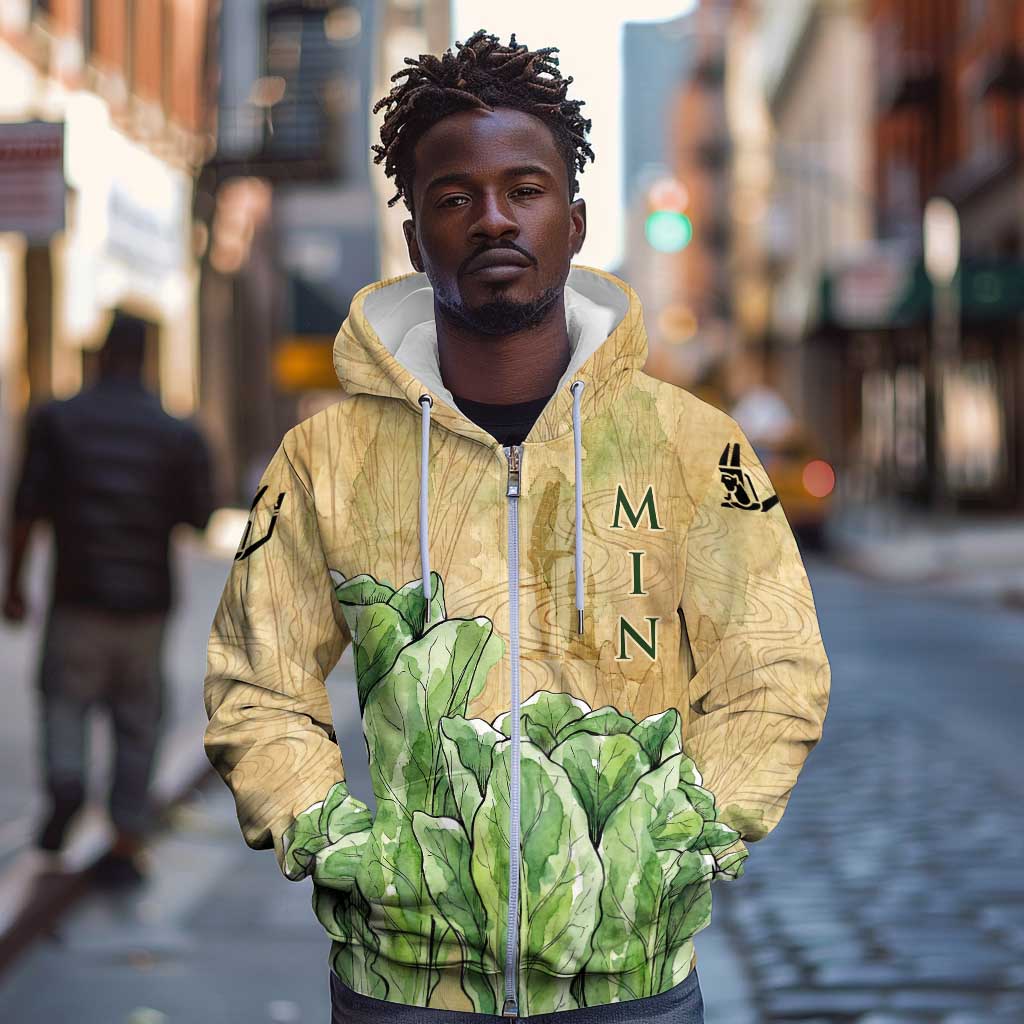 Min Zip Hoodie Egyptian God of Fertility Lord of Generation Lettuce Ancient