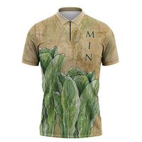 Min Zipper Polo Shirt Egyptian God of Fertility Lord of Generation Lettuce Ancient