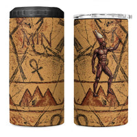 Min Ancient Egyptian 4 in 1 Can Cooler Tumbler Fertility Symbol Sandstone Ankh Pyramid Pattern