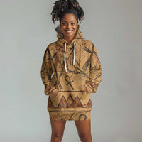 Min Ancient Egyptian Hoodie Dress Fertility Symbol Sandstone Ankh Pyramid Pattern