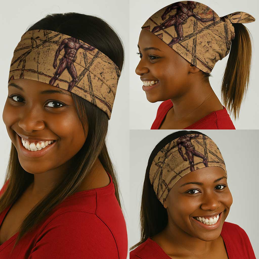 Min Ancient Egyptian Neck Gaiter Fertility Symbol Sandstone Ankh Pyramid Pattern