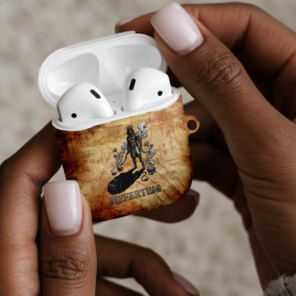 Nefertem Ancient Egyptian AirPods Case Lion Head Lotus Flowers Incense Smoke Ancient