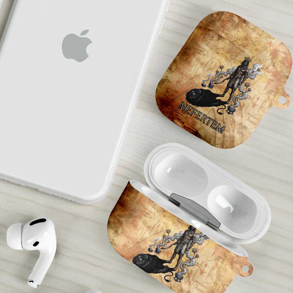 Nefertem Ancient Egyptian AirPods Case Lion Head Lotus Flowers Incense Smoke Ancient