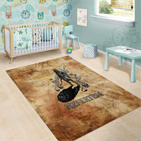 Nefertem Ancient Egyptian Area Rug Lion Head Lotus Flowers Incense Smoke Ancient