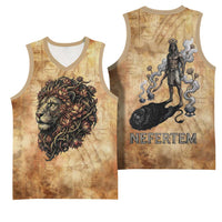Nefertem Ancient Egyptian Basketball Jersey Lion Head Lotus Flowers Incense Smoke Ancient