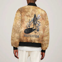 Nefertem Ancient Egyptian Bomber Jacket Lion Head Lotus Flowers Incense Smoke Ancient