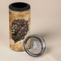 Nefertem Ancient Egyptian 4 in 1 Can Cooler Tumbler Lion Head Lotus Flowers Incense Smoke Ancient