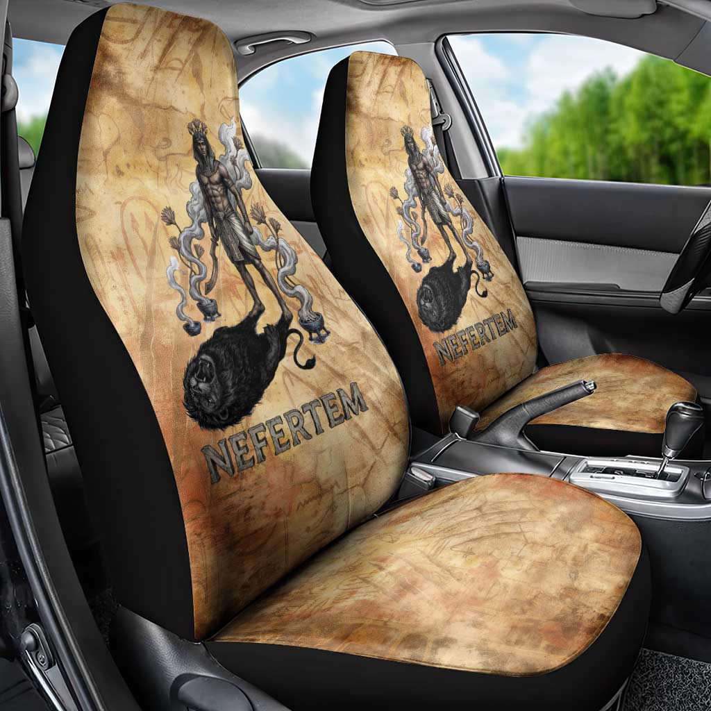 Nefertem Ancient Egyptian Car Seat Cover Lion Head Lotus Flowers Incense Smoke Ancient