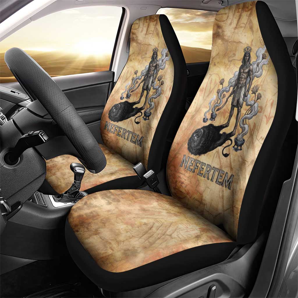 Nefertem Ancient Egyptian Car Seat Cover Lion Head Lotus Flowers Incense Smoke Ancient