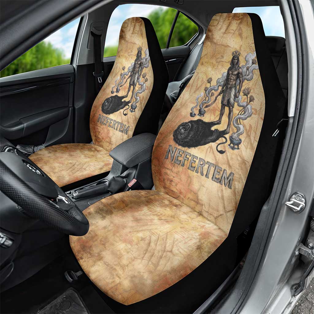 Nefertem Ancient Egyptian Car Seat Cover Lion Head Lotus Flowers Incense Smoke Ancient
