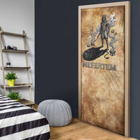 Nefertem Ancient Egyptian Door Cover Lion Head Lotus Flowers Incense Smoke Ancient