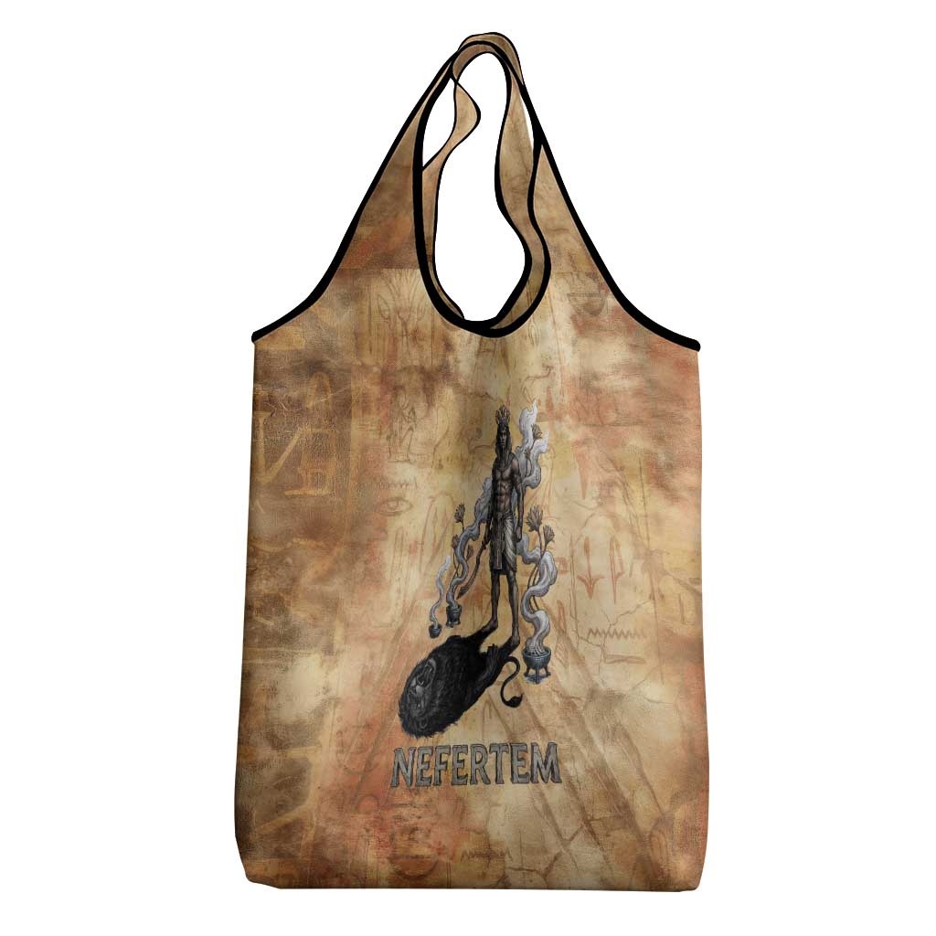 Nefertem Ancient Egyptian Grocery Bag Lion Head Lotus Flowers Incense Smoke Ancient