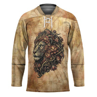 Nefertem Ancient Egyptian Hockey Jersey Lion Head Lotus Flowers Incense Smoke Ancient