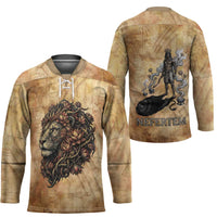 Nefertem Ancient Egyptian Hockey Jersey Lion Head Lotus Flowers Incense Smoke Ancient