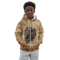 Nefertem Ancient Egyptian Kid Hoodie Lion Head Lotus Flowers Incense Smoke Ancient