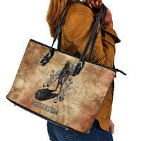 Nefertem Ancient Egyptian Leather Tote Bag Lion Head Lotus Flowers Incense Smoke Ancient