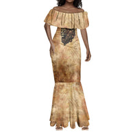 Nefertem Ancient Egyptian Mermaid Dress Lion Head Lotus Flowers Incense Smoke Ancient