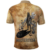 Nefertem Ancient Egyptian Polo Shirt Lion Head Lotus Flowers Incense Smoke Ancient