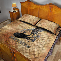 Nefertem Ancient Egyptian Quilt Bed Set Lion Head Lotus Flowers Incense Smoke Ancient