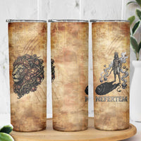 Nefertem Ancient Egyptian Skinny Tumbler Lion Head Lotus Flowers Incense Smoke Ancient