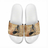 Nefertem Ancient Egyptian Slide Sandals Lion Head Lotus Flowers Incense Smoke Ancient