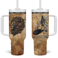 Nefertem Ancient Egyptian Tumbler With Handle Lion Head Lotus Flowers Incense Smoke Ancient