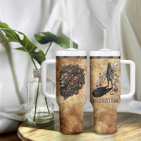 Nefertem Ancient Egyptian Tumbler With Handle Lion Head Lotus Flowers Incense Smoke Ancient