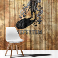 Nefertem Ancient Egyptian Window Curtain Lion Head Lotus Flowers Incense Smoke Ancient