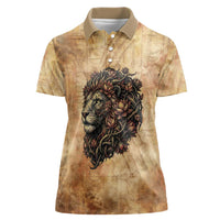 Nefertem Ancient Egyptian Women Polo Shirt Lion Head Lotus Flowers Incense Smoke Ancient