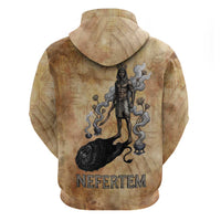 Nefertem Ancient Egyptian Zip Hoodie Lion Head Lotus Flowers Incense Smoke Ancient