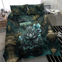 Nefertem Bedding Set Primordial Bloom Lotus Mystical Lion Cosmic Egyptian