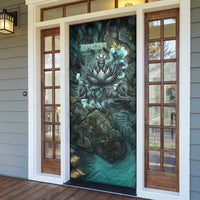 Nefertem Door Cover Primordial Bloom Lotus Mystical Lion Cosmic Egyptian