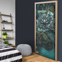 Nefertem Door Cover Primordial Bloom Lotus Mystical Lion Cosmic Egyptian