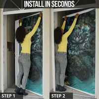 Nefertem Door Cover Primordial Bloom Lotus Mystical Lion Cosmic Egyptian