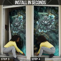 Nefertem Door Cover Primordial Bloom Lotus Mystical Lion Cosmic Egyptian