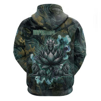 Nefertem Hoodie Primordial Bloom Lotus Mystical Lion Cosmic Egyptian
