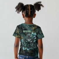 Nefertem Kid T shirt Primordial Bloom Lotus Mystical Lion Cosmic Egyptian