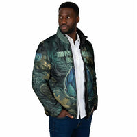 Nefertem Padded Jacket Primordial Bloom Lotus Mystical Lion Cosmic Egyptian