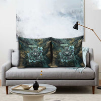 Nefertem Pillow Cover Primordial Bloom Lotus Mystical Lion Cosmic Egyptian