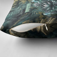 Nefertem Pillow Cover Primordial Bloom Lotus Mystical Lion Cosmic Egyptian