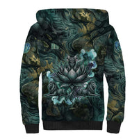 Nefertem Sherpa Hoodie Primordial Bloom Lotus Mystical Lion Cosmic Egyptian