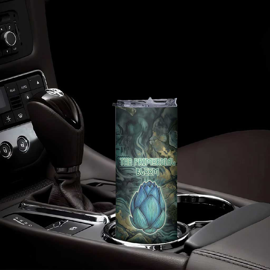 Nefertem Skinny Tumbler Primordial Bloom Lotus Mystical Lion Cosmic Egyptian