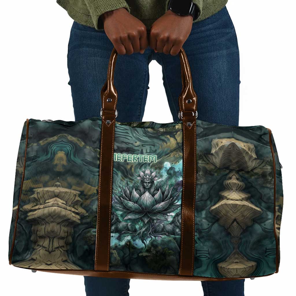 Nefertem Travel Bag Primordial Bloom Lotus Mystical Lion Cosmic Egyptian