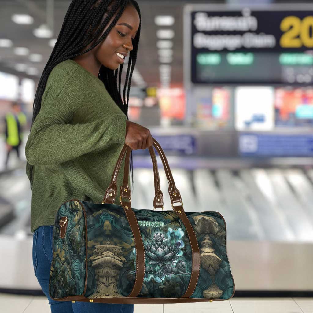 Nefertem Travel Bag Primordial Bloom Lotus Mystical Lion Cosmic Egyptian